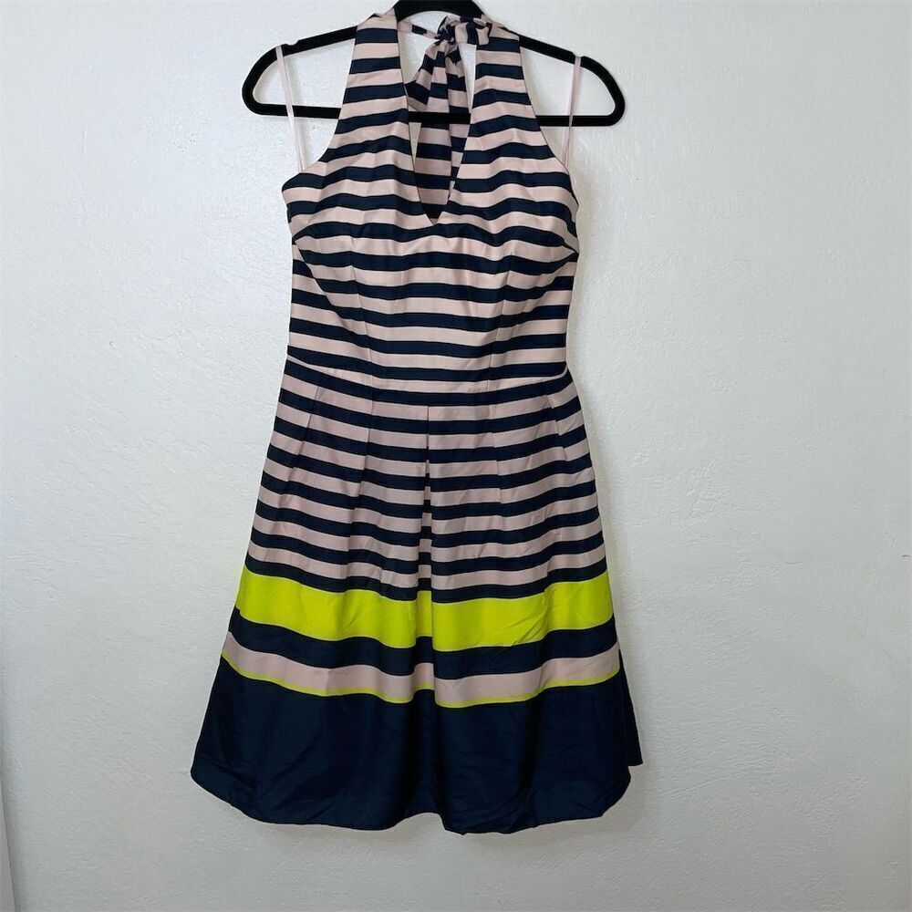 Ted Baker Women's Halterneck Striped Skater Dress Multicolor Size M